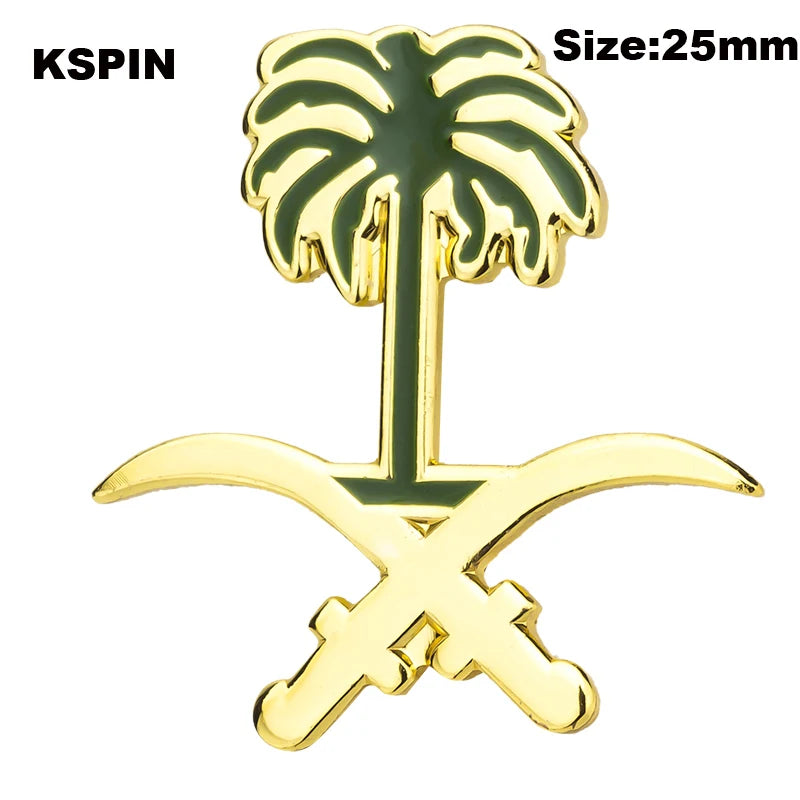 Saudi Arabia  Badge Flag Brooch National Flag Lapel Pin International Travel Pins Collections