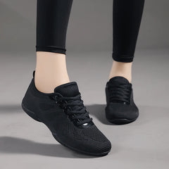 Flying Weave Breathable White Women Cheerleaders Dance Shoes