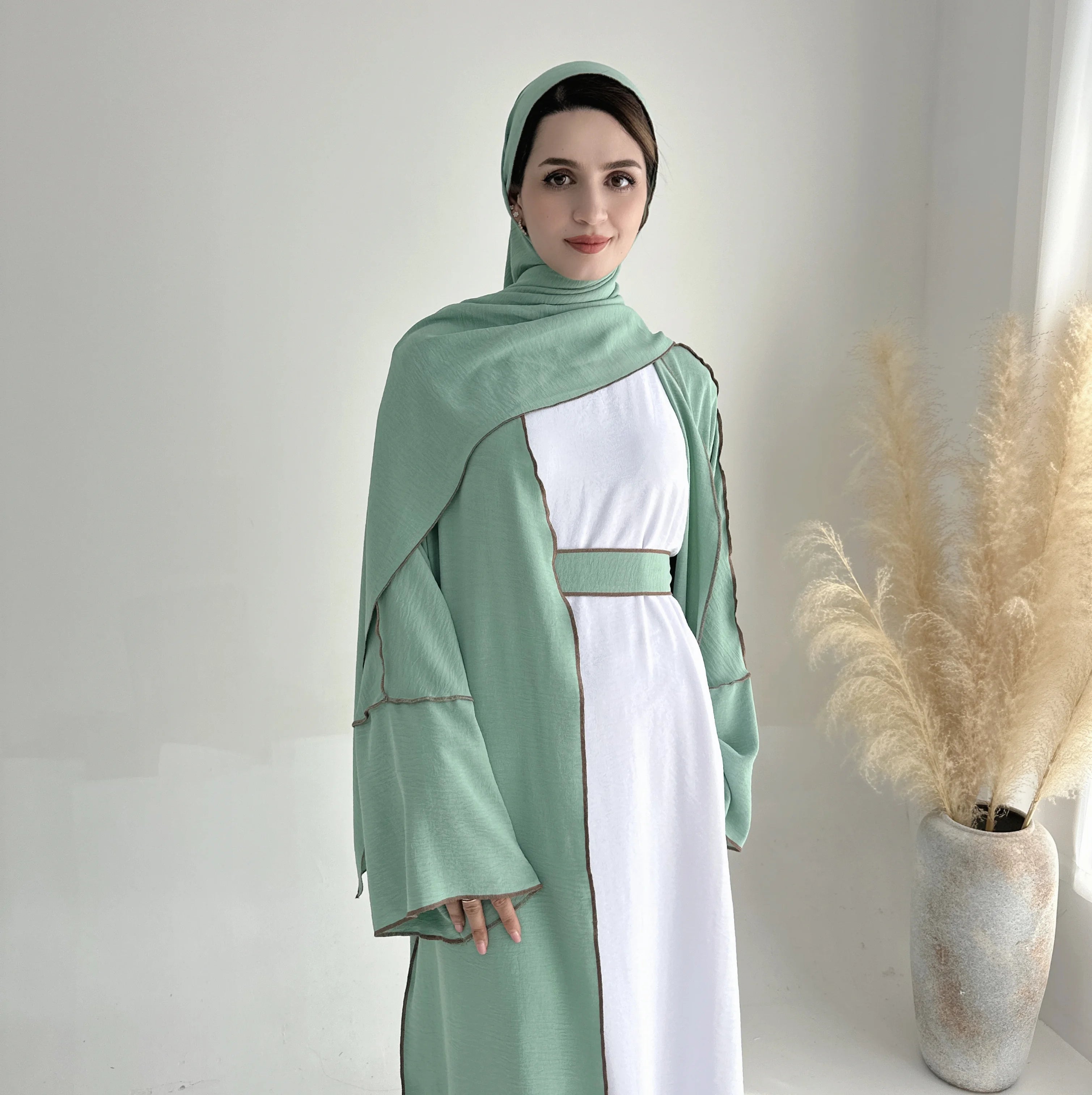 New Modest Abaya Wrinkle Polyester