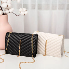 Fashion Tassel Flap Crossbody Bags V Pattern Mini Chain Shoulder Bag