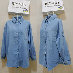 BIYABY Autumn Korean Style Corduroy Shirt for Women