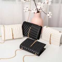 Fashion Tassel Flap Crossbody Bags V Pattern Mini Chain Shoulder Bag