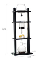 1000ml Large Capacity Black Glass Cold Brew Maker Slow Drip Ice Coffee Machine Cold Brew Coffee Tower