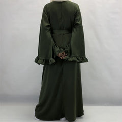 Dubai Flowy Abaya Big Ruffle Sleeve Islamic