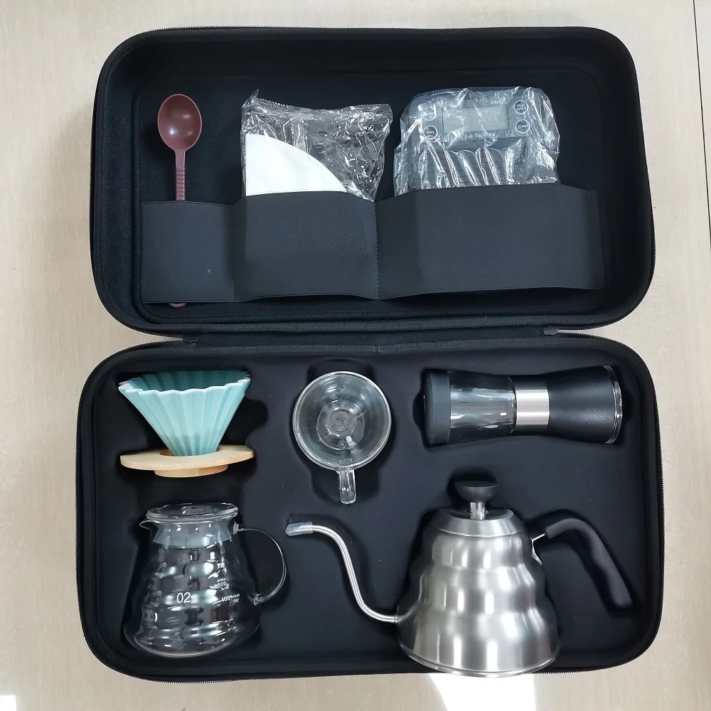 High quality hand brew pour over travel bag coffee tools set V60 coffee gifts sets for traveler