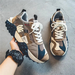 Fashion Designer Men Shoes Dissolve Thick Shoes Casual Lightweight Sneakers Men Platform Trend  Chunky Sneakers Walking Shoes