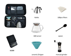 High quality hand brew pour over travel bag coffee tools set V60 coffee gifts sets for traveler