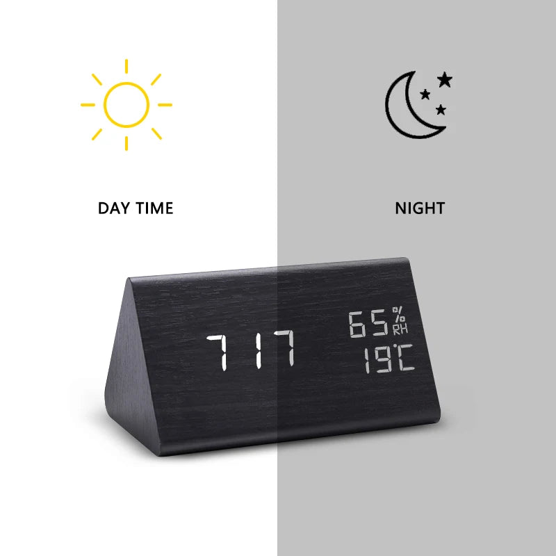 Digital Clock LED Wooden Alarm Clock