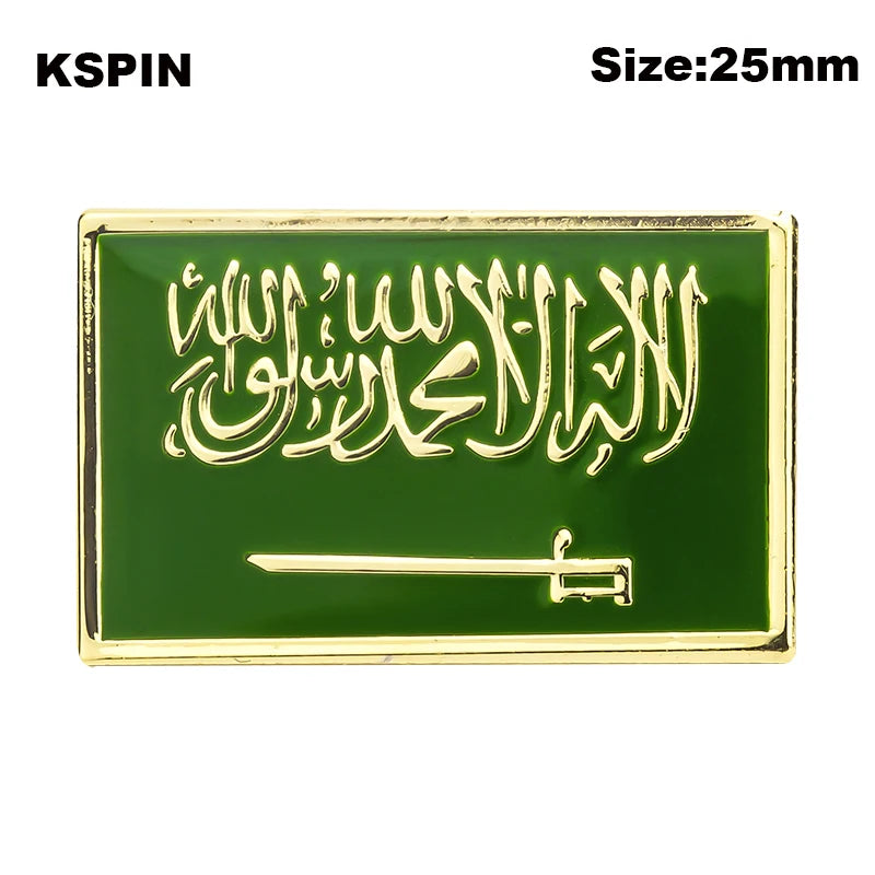 Saudi Arabia  Badge Flag Brooch National Flag Lapel Pin International Travel Pins Collections